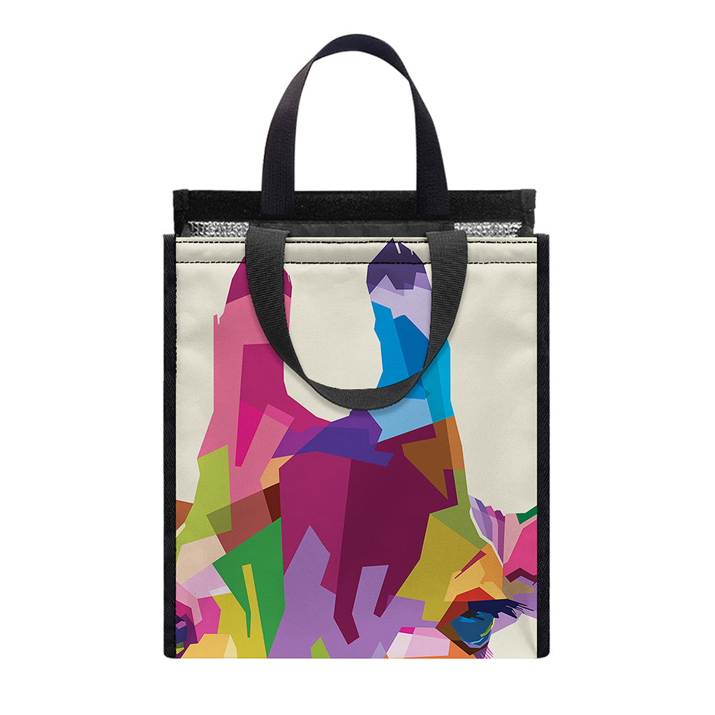 Colorful Giraffe Portrait Print Insulated Lunch Tote