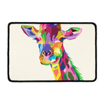 Colorful Giraffe Portrait Print Kitchen Mat