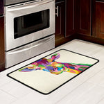 Colorful Giraffe Portrait Print Kitchen Mat
