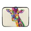 Colorful Giraffe Portrait Print Laptop Sleeve