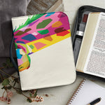 Colorful Giraffe Portrait Print Leather Bible Cover
