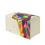 Colorful Giraffe Portrait Print Leather Tissue Box Cover