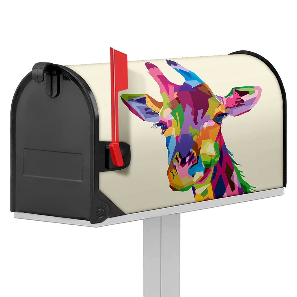 Colorful Giraffe Portrait Print Mailbox Cover