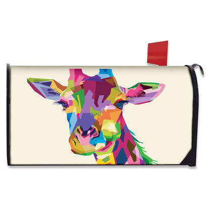 Colorful Giraffe Portrait Print Mailbox Cover