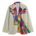 Colorful Giraffe Portrait Print Men's Blazer