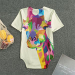 Colorful Giraffe Portrait Print Men's Bodysuit