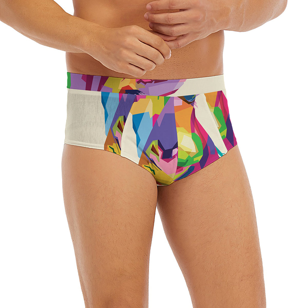 Colorful Giraffe Portrait Print Men's Briefs