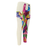 Colorful Giraffe Portrait Print Men's Compression Pants