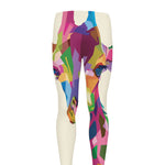 Colorful Giraffe Portrait Print Men's leggings