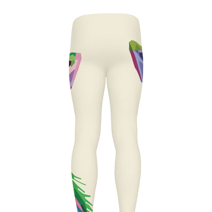 Colorful Giraffe Portrait Print Men's leggings
