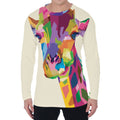 Colorful Giraffe Portrait Print Men's Long Sleeve T-Shirt