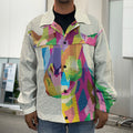 Colorful Giraffe Portrait Print Men's Shirt Jacket