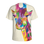 Colorful Giraffe Portrait Print Men's Sports T-Shirt