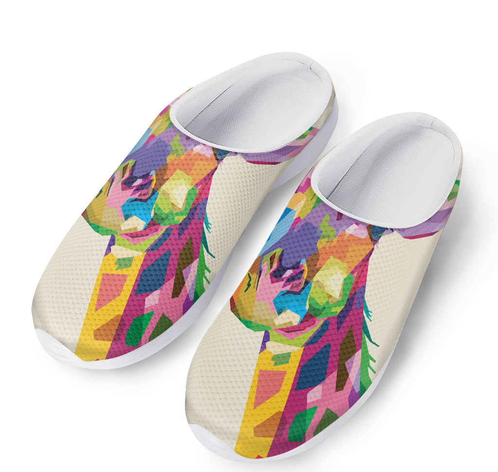 Colorful Giraffe Portrait Print Mesh Casual Shoes