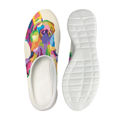 Colorful Giraffe Portrait Print Mesh Casual Shoes