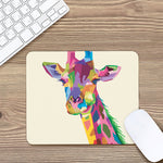 Colorful Giraffe Portrait Print Mouse Pad