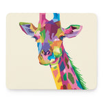Colorful Giraffe Portrait Print Mouse Pad