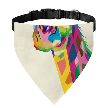 Colorful Giraffe Portrait Print Over The Collar Dog Bandana
