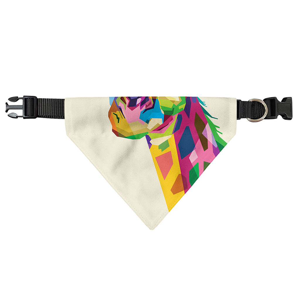 Colorful Giraffe Portrait Print Over The Collar Dog Bandana