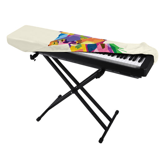 Colorful Giraffe Portrait Print Piano Keyboard Cover