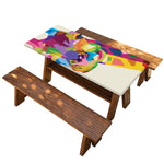 Colorful Giraffe Portrait Print Picnic Table Cover