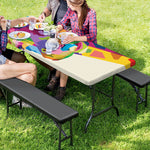 Colorful Giraffe Portrait Print Picnic Table Cover