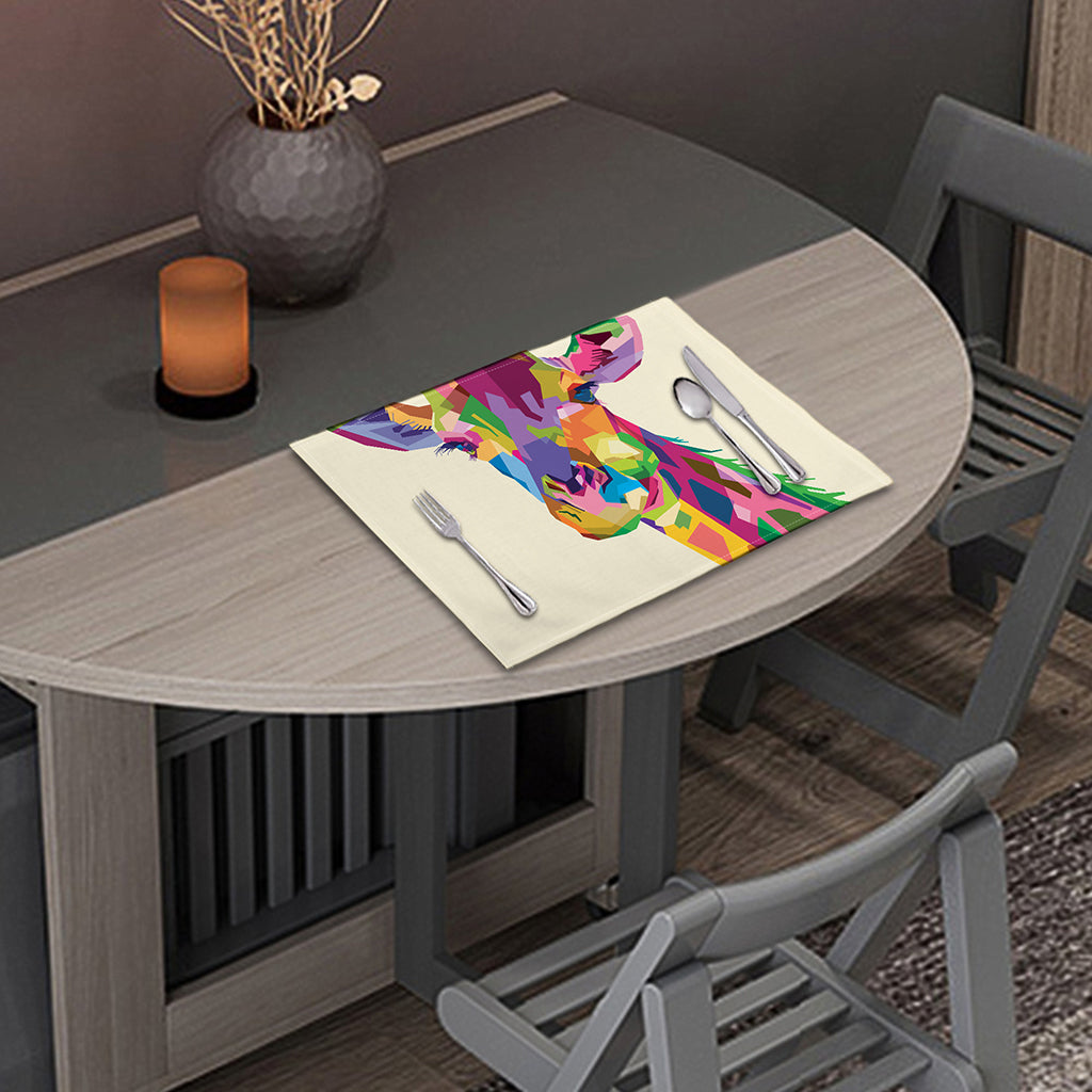 Colorful Giraffe Portrait Print Placemat