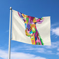 Colorful Giraffe Portrait Print Polyester Flag