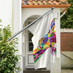 Colorful Giraffe Portrait Print Polyester Flag