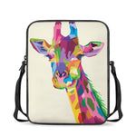 Colorful Giraffe Portrait Print Rectangular Crossbody Bag