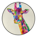 Colorful Giraffe Portrait Print Round Floor Mat