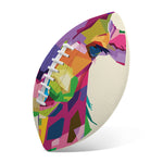 Colorful Giraffe Portrait Print Rugby Ball