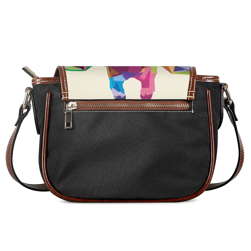 Colorful Giraffe Portrait Print Saddle Bag