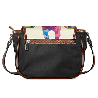 Colorful Giraffe Portrait Print Saddle Bag