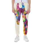 Colorful Giraffe Portrait Print Scuba Joggers