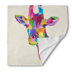 Colorful Giraffe Portrait Print Silk Bandana