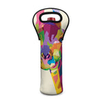 Colorful Giraffe Portrait Print Single Neoprene Wine Tote