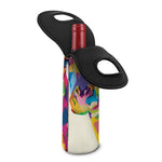 Colorful Giraffe Portrait Print Single Neoprene Wine Tote