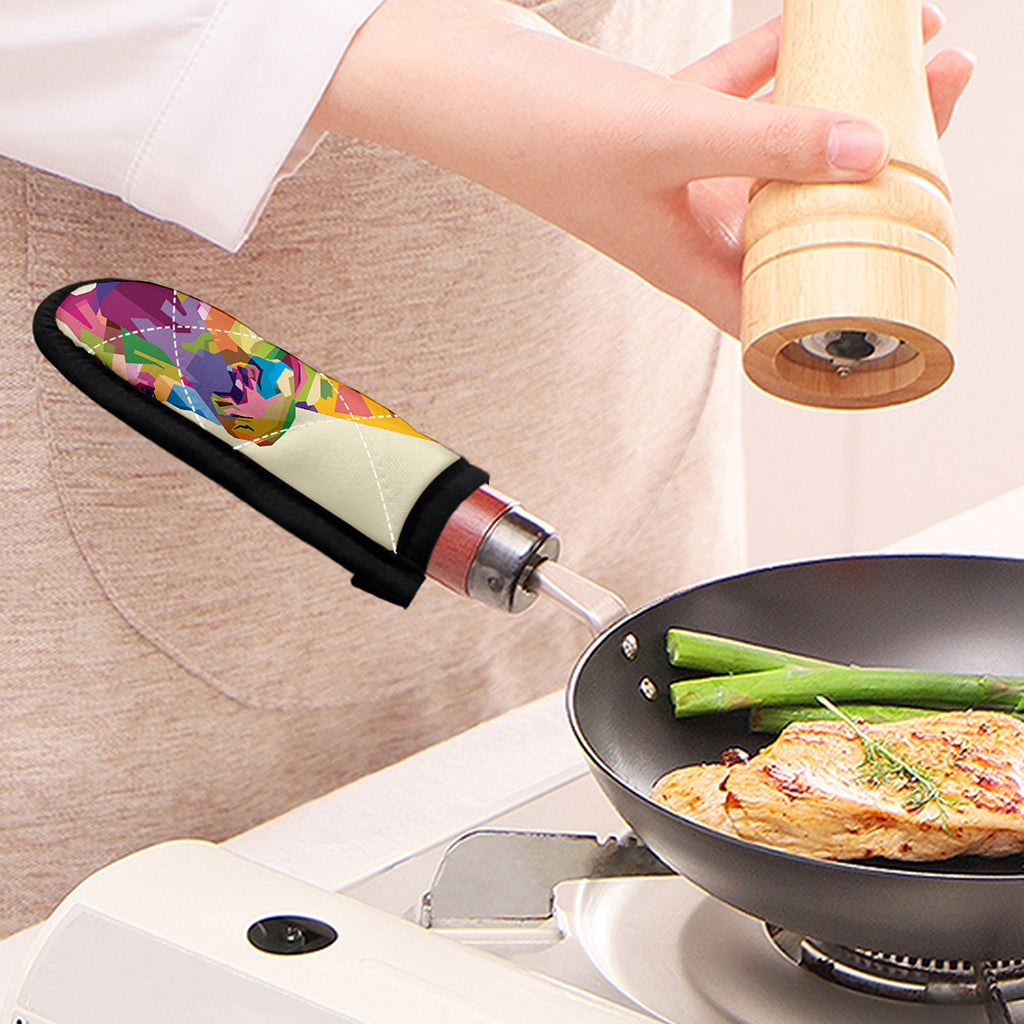 Colorful Giraffe Portrait Print Skillet Handle Cover