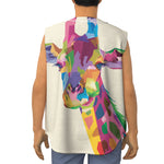 Colorful Giraffe Portrait Print Sleeveless Baseball Jersey
