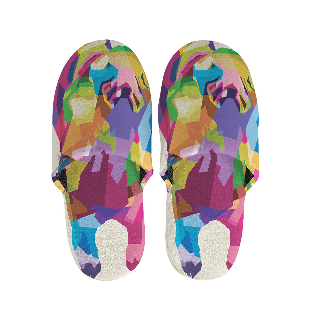 Colorful Giraffe Portrait Print Slippers