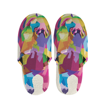 Colorful Giraffe Portrait Print Slippers