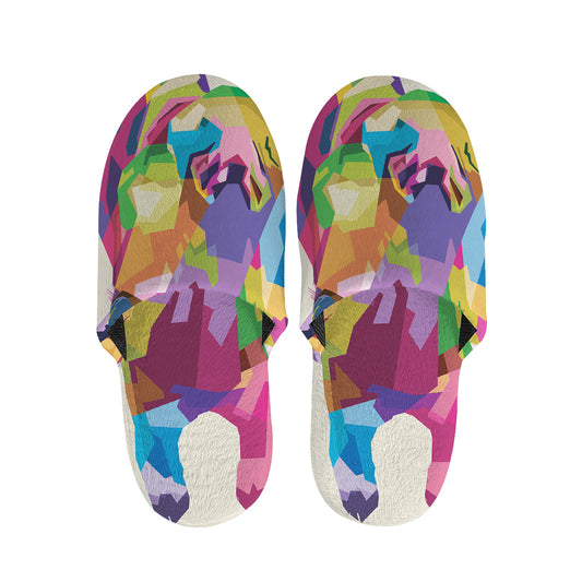 Colorful Giraffe Portrait Print Slippers