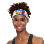 Colorful Giraffe Portrait Print Sports Headband