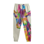 Colorful Giraffe Portrait Print Sweatpants