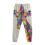 Colorful Giraffe Portrait Print Sweatpants
