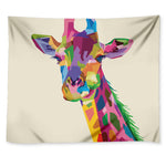 Colorful Giraffe Portrait Print Tapestry