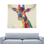 Colorful Giraffe Portrait Print Tapestry