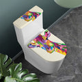 Colorful Giraffe Portrait Print Toilet Lid And Tank Cover Set