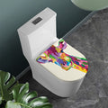 Colorful Giraffe Portrait Print Toilet Lid Cover
